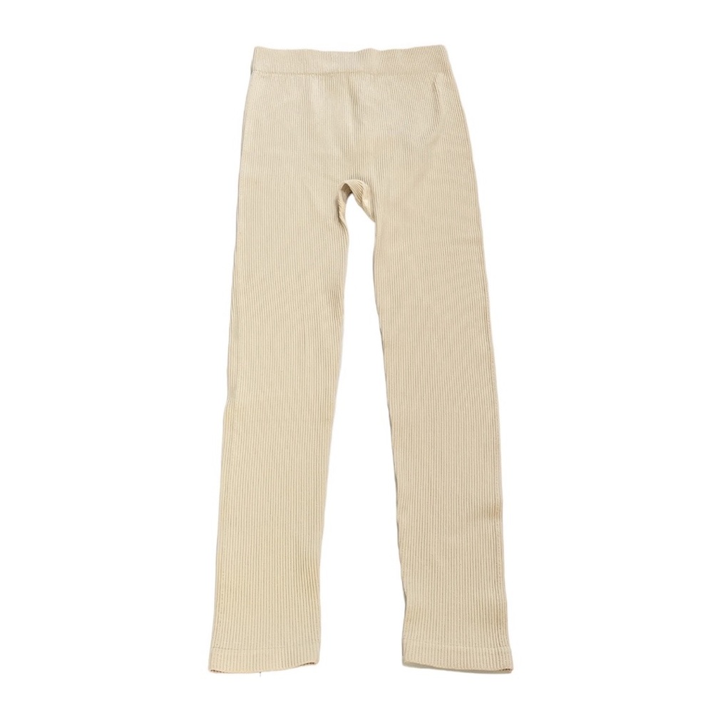 Zara Limitless Contour Collection Ribbed High Rise Leggings Cream Size XS-S